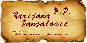 Marijana Panzalović vizit kartica